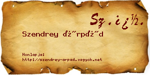 Szendrey Árpád névjegykártya